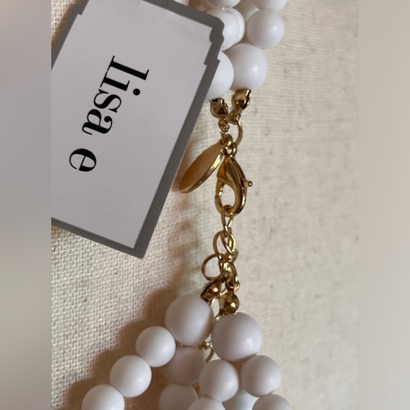 Lisa E Multilayer White  Beaded Necklace - Picture 2 of 3